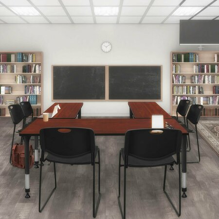 KEE Tables > Height Adjustable > Rectangular Classroom Tables, 72 X 24 X 23-34, Wood|Metal Top, Cherry MT7224CHAPBK
